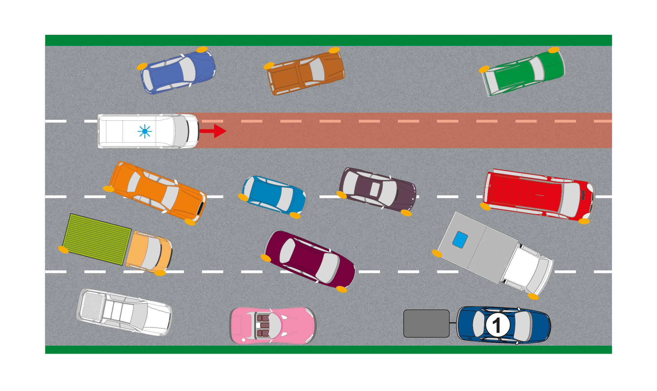In the presented situation, did the driver of the combination vehicles no. 1 act accordingly?